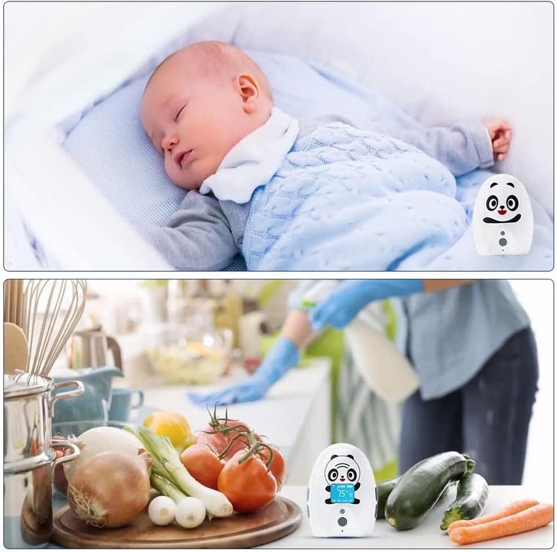 TimeFlys Audio Baby Monitor Mustang Panda, Both Unit Portable, Talk Back Intercom, Long Range up to 1000 ft, Temperature Monitoring and Warning, Lullabies, Vibration, LCD Display, Night Light - Image 2